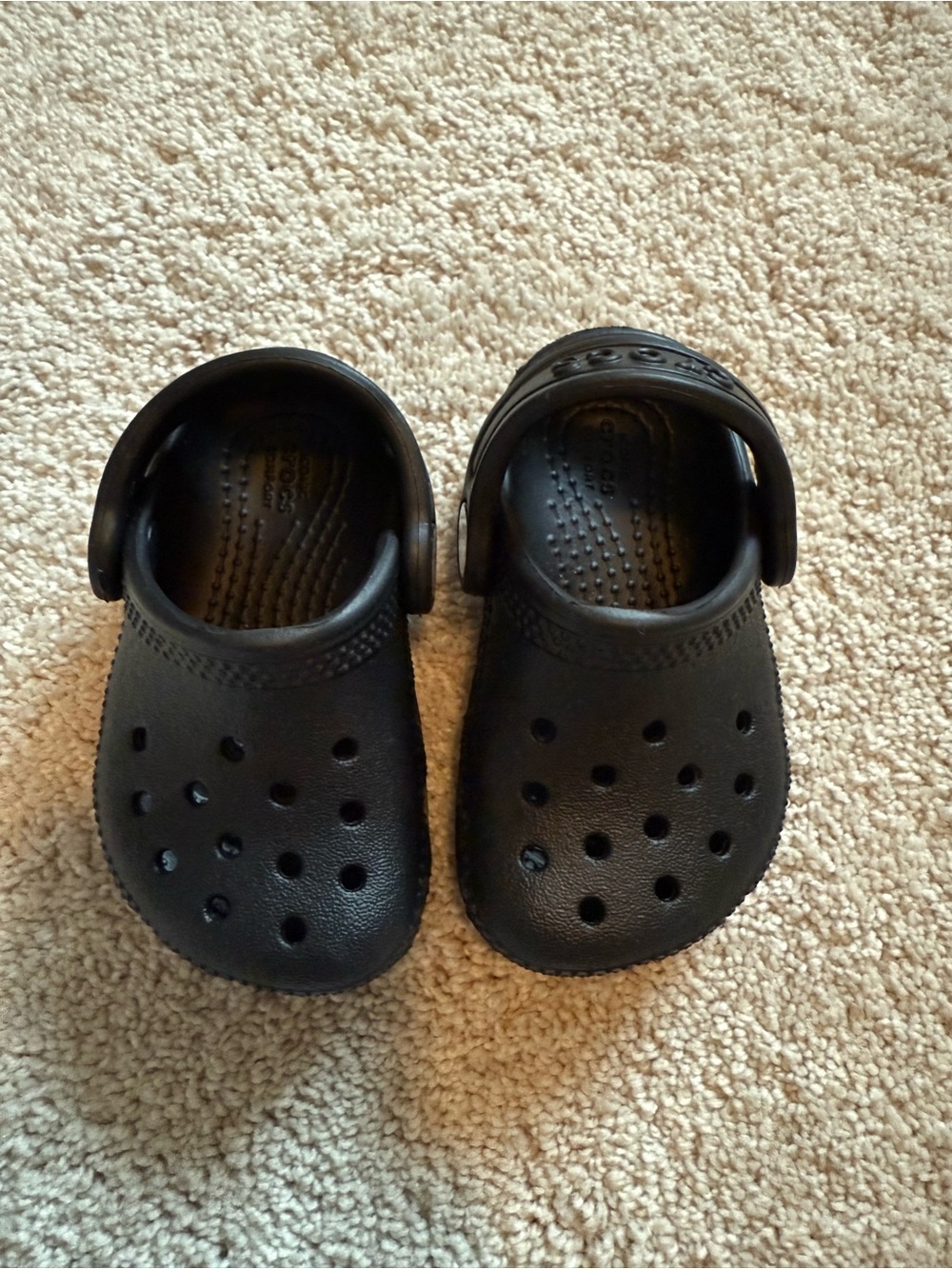 CROCS Kids Black Classic Clog with Heel Strap